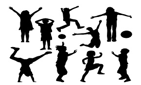 9 play children silhouette vector 9 play children silhouette vector